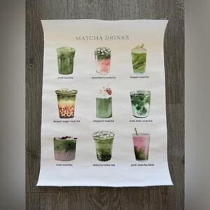 Matcha Drinks Canvas Poster Art Print